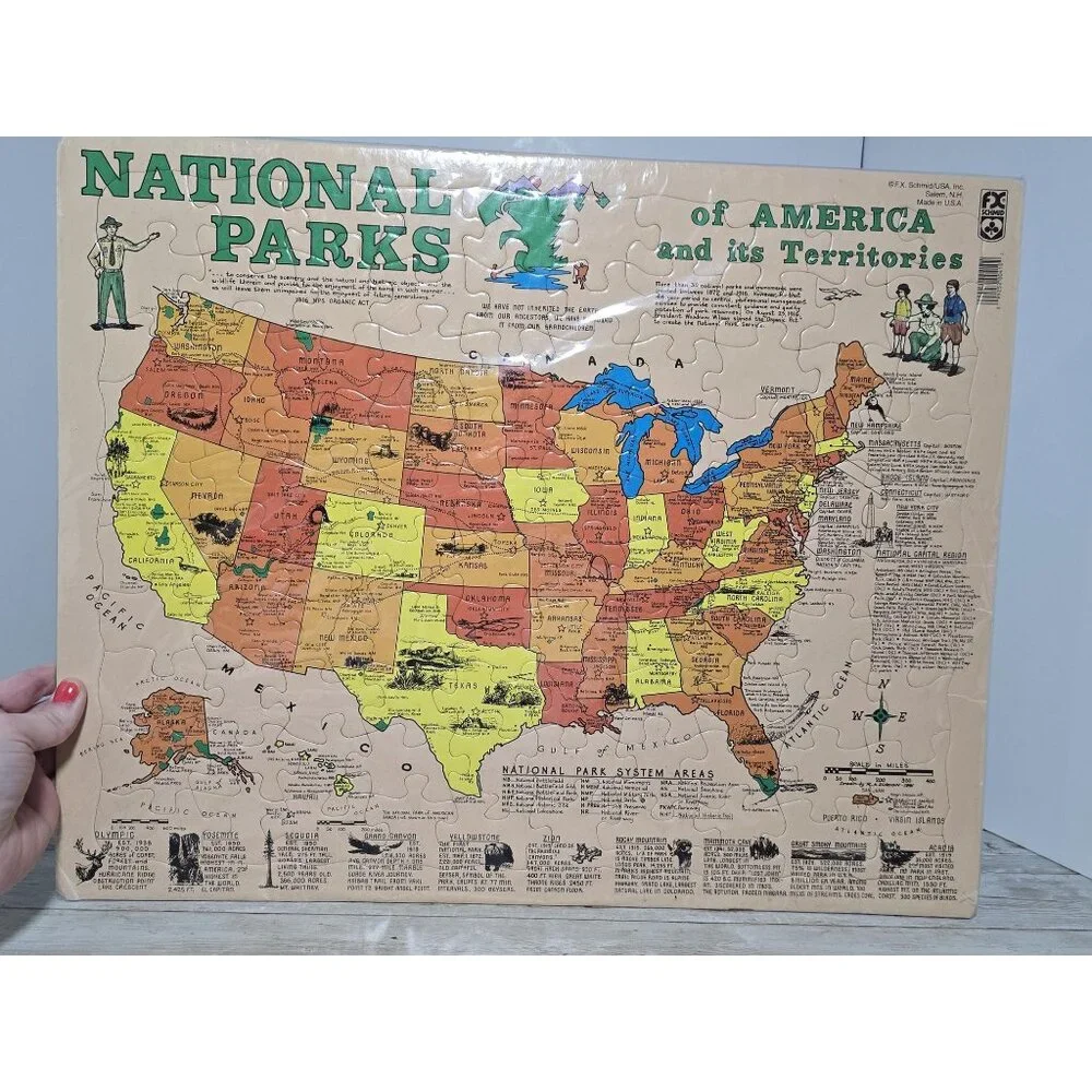 Lot of 2 Vintage National Parks of America and its Territories Puzzle and Game C